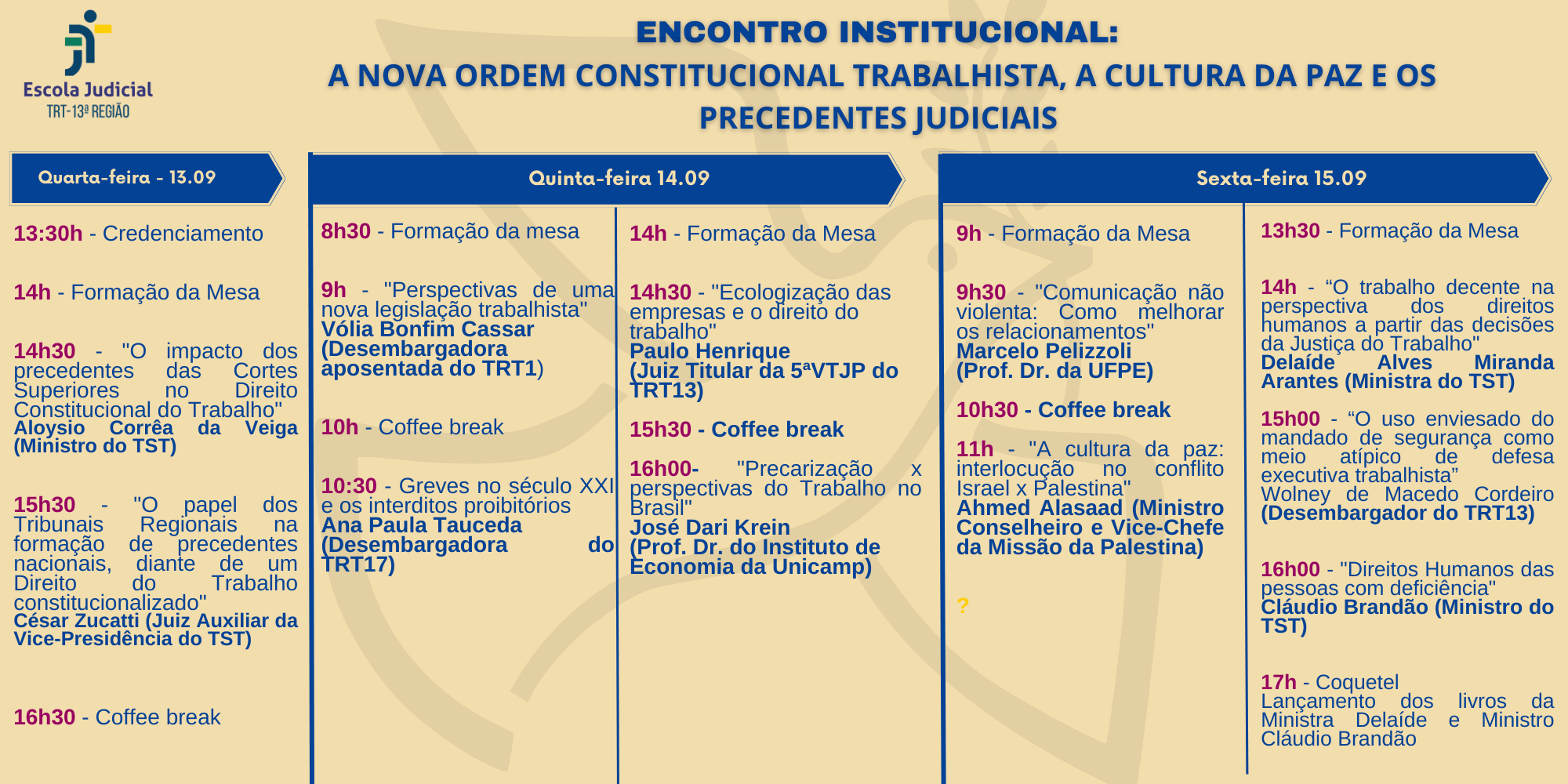 Programação - Encontro Institucional 2023